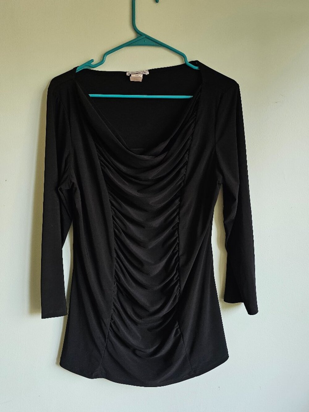 Bleeker & McDougal Whimsigoth Ruched Black Top Crop